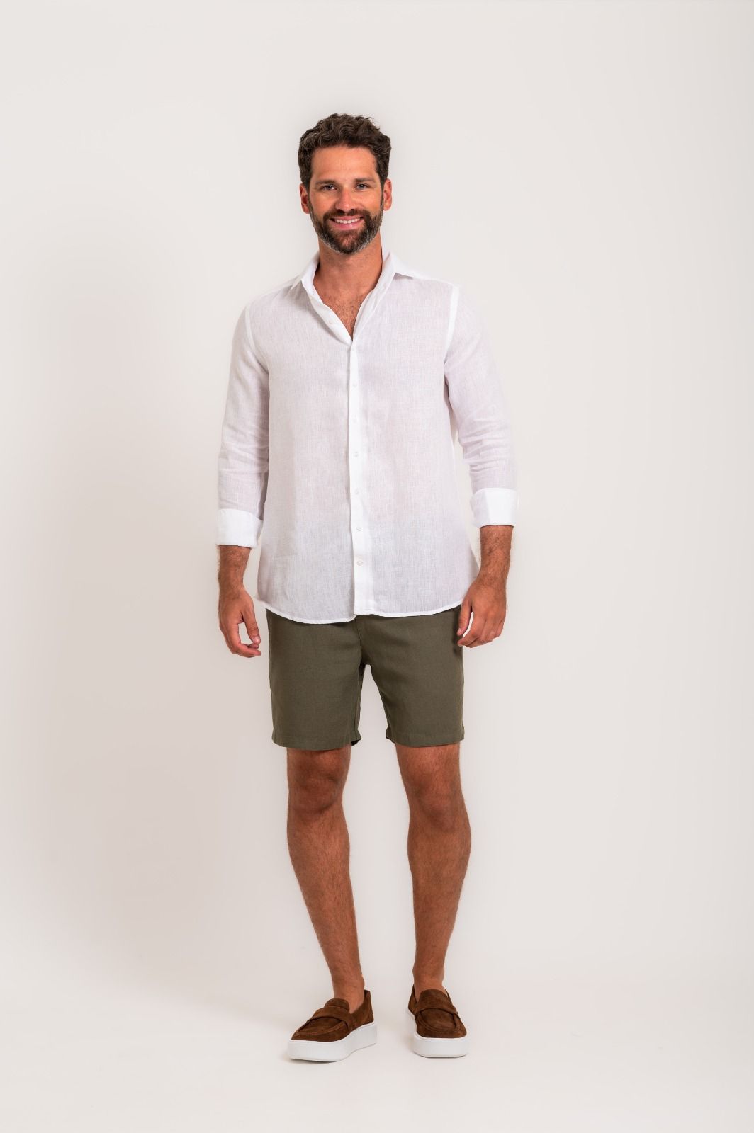 Camisa de Linho Irlandês Branco - Imagem 5