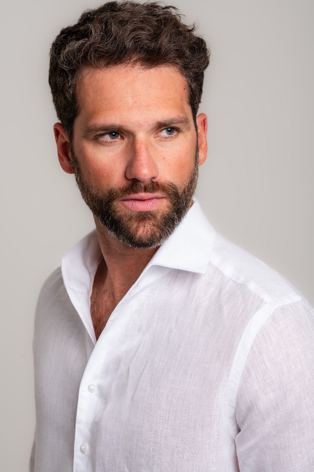 Camisa de Linho Irlandês Branco - Imagem 2