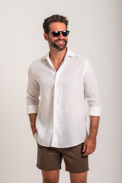 Camisa de Linho Irlandês Off White