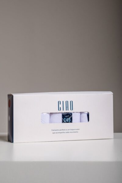 KIT Cuecas Boxer (3 Unidades Brancas)