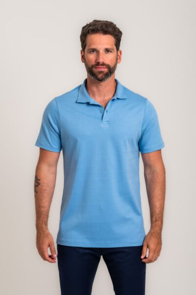 Camisa Polo Lyon Gold Azul Médio