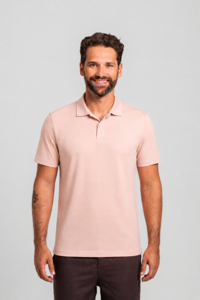 Camisa Polo Lyon Gold Rosa Claro