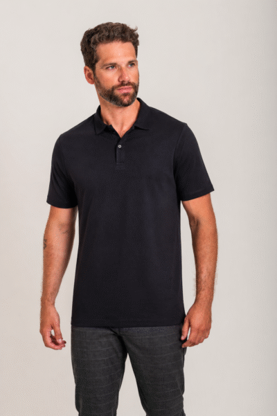 Camisa Polo Lyon Gold Preta